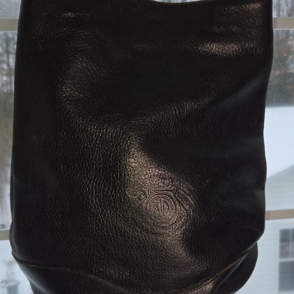 Vintage Krisada Black Leather Bucket Bag